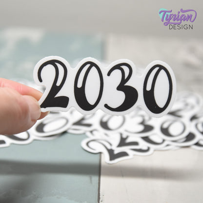 2030 Vinyl Sticker | 2.5 x 1 inch