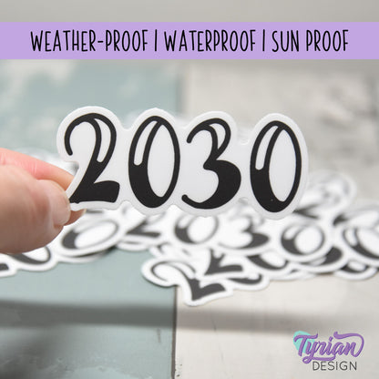 2030 Vinyl Sticker | 2.5 x 1 inch