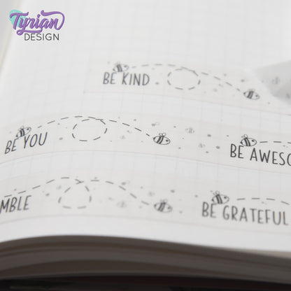 Be Kind, Be Awesome, Be Humble, Be Grateful, Be You Washi Tape | 15mm