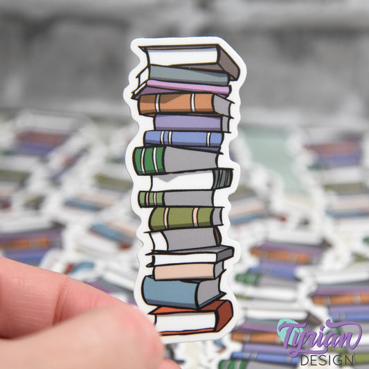 Book Stack Vinyl Sticker | Journal Stack | High quality weather proof vinyl | 1.25x3 inches