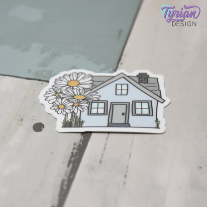 Daisy House Vinyl Sticker | 2"x 1.44"