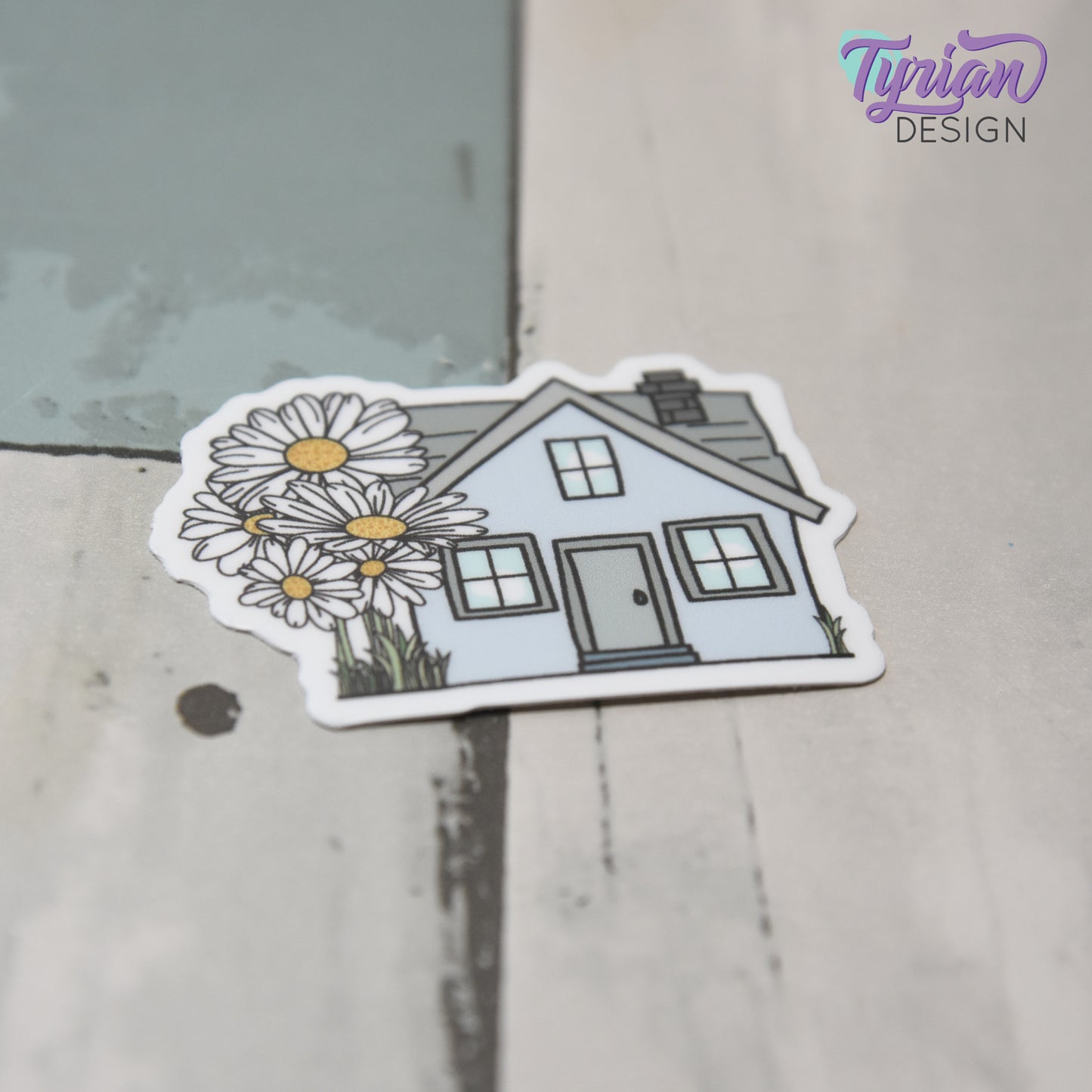Daisy House Vinyl Sticker | 2"x 1.44"