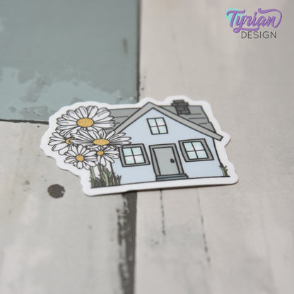 Daisy House Vinyl Sticker | 2"x 1.44"
