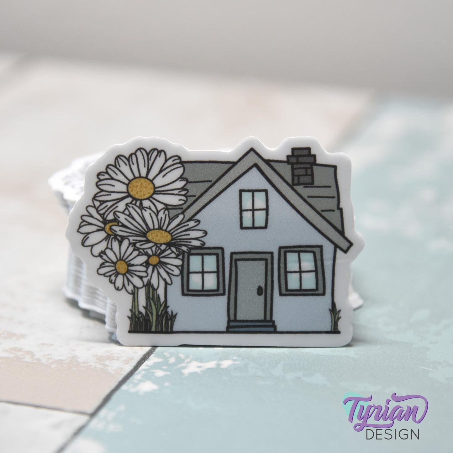 Daisy House Vinyl Sticker | 2"x 1.44"