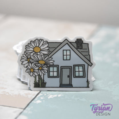 Daisy House Vinyl Sticker | 2"x 1.44"