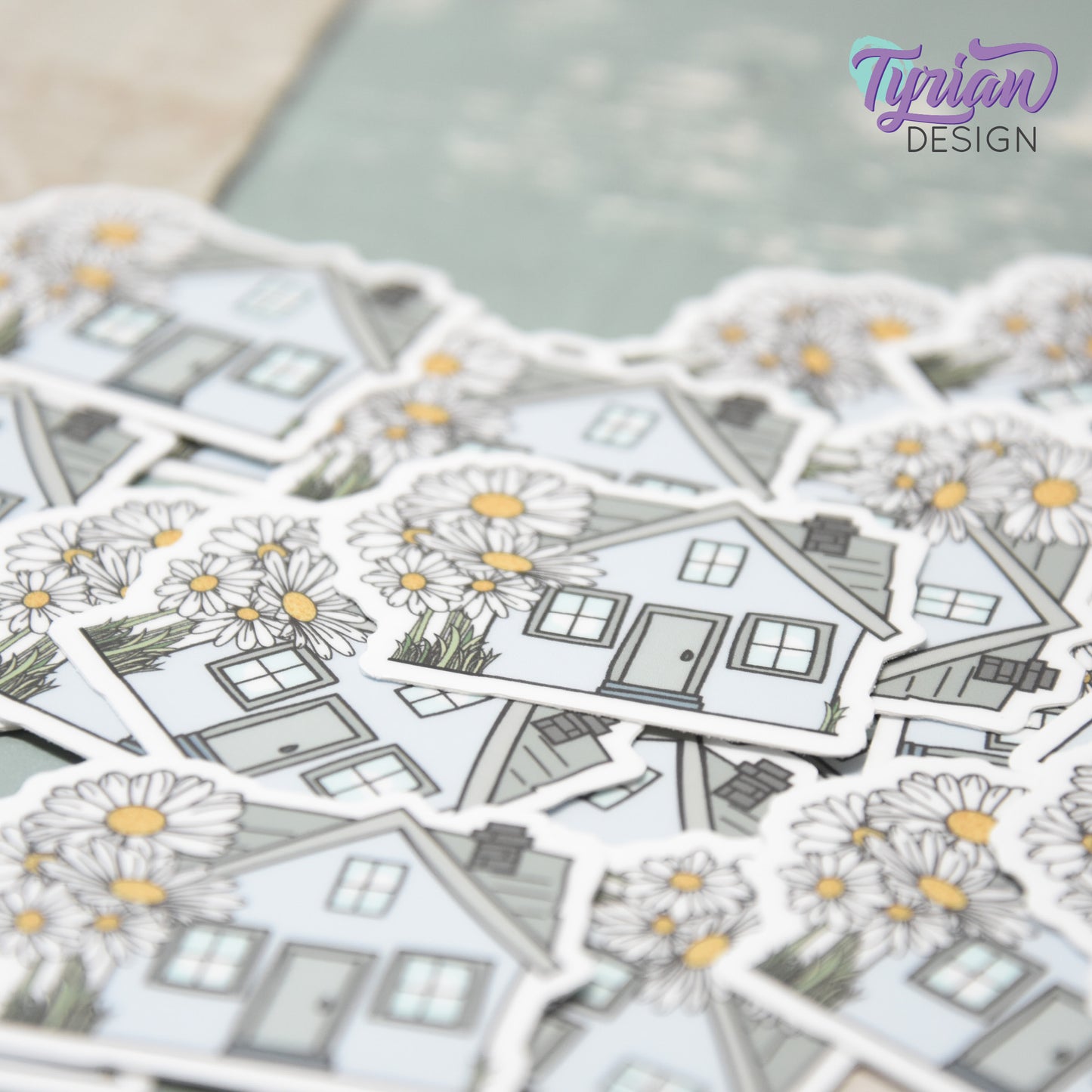 Daisy House Vinyl Sticker | 2"x 1.44"