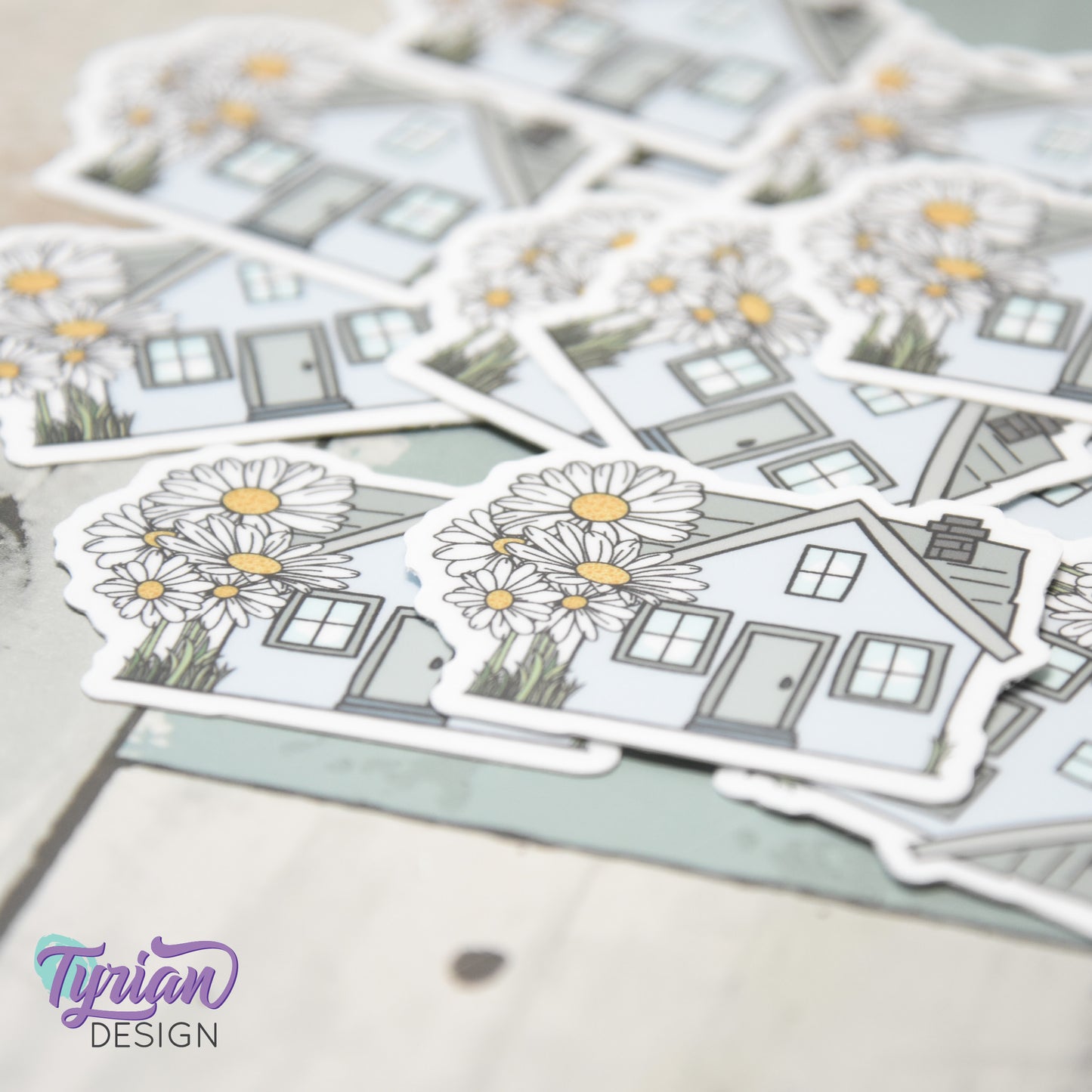 Daisy House Vinyl Sticker | 2"x 1.44"
