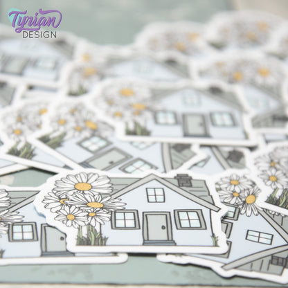 Daisy House Vinyl Sticker | 2"x 1.44"