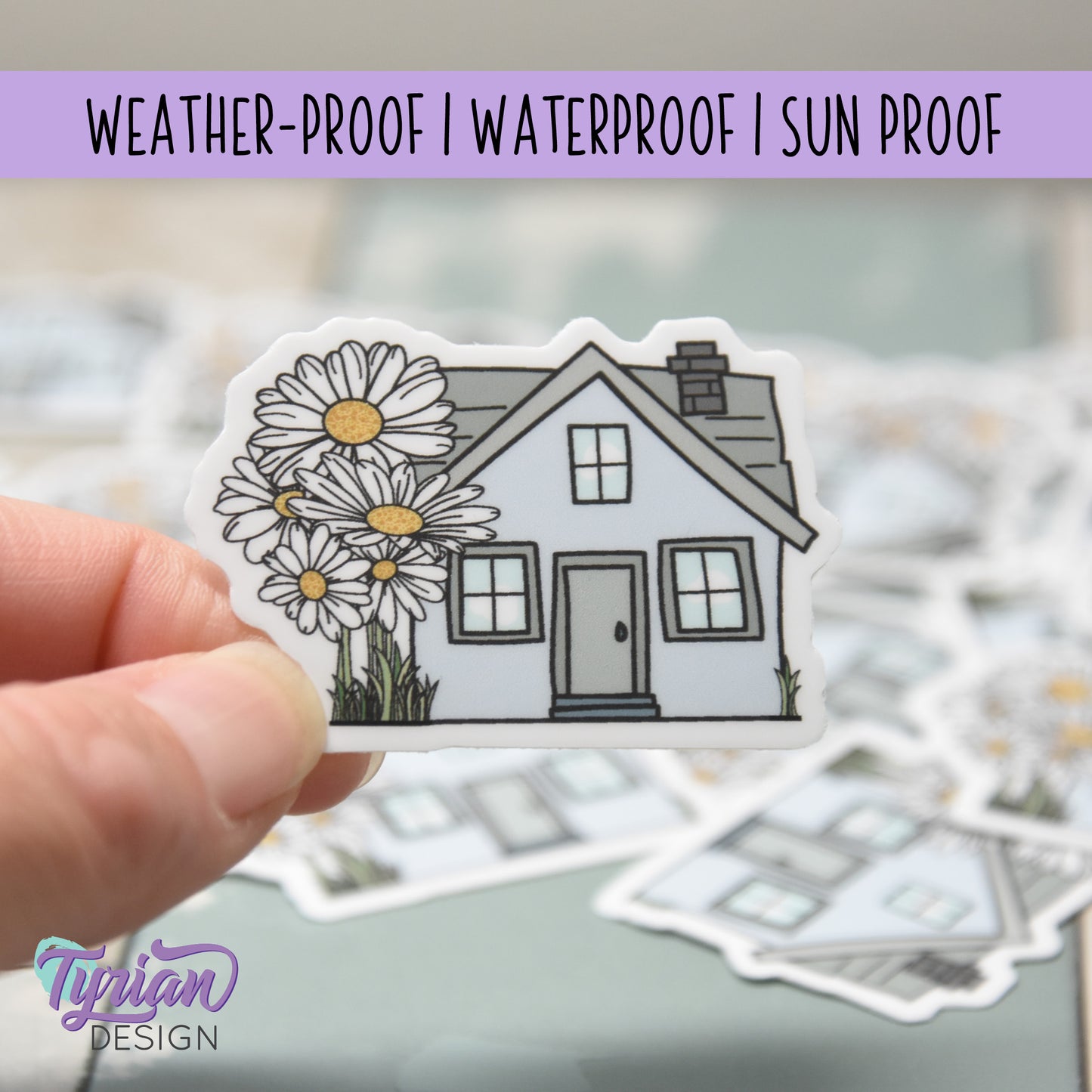 Daisy House Vinyl Sticker | 2"x 1.44"