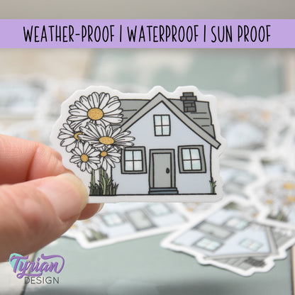 Daisy House Vinyl Sticker | 2"x 1.44"