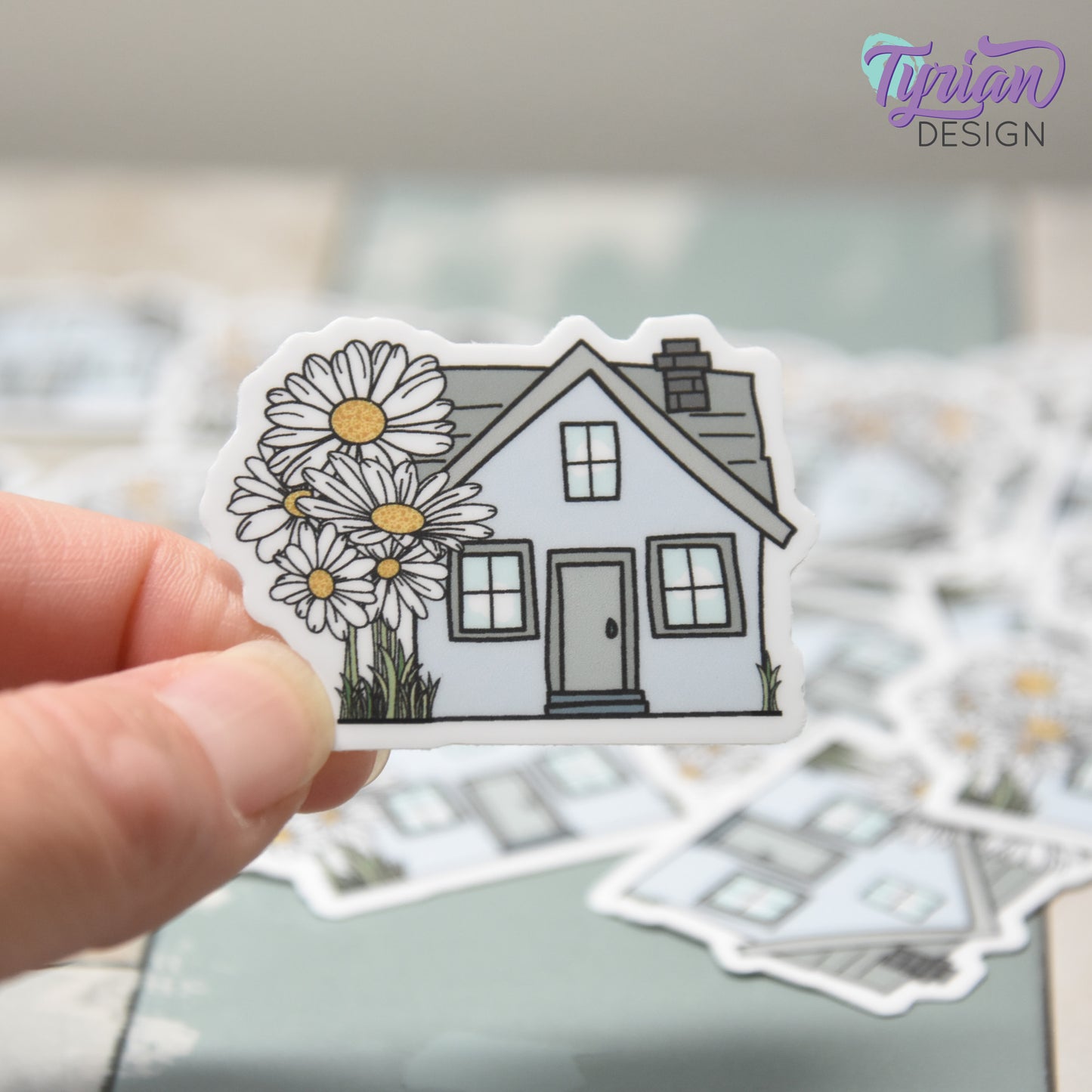 Daisy House Vinyl Sticker | 2"x 1.44"