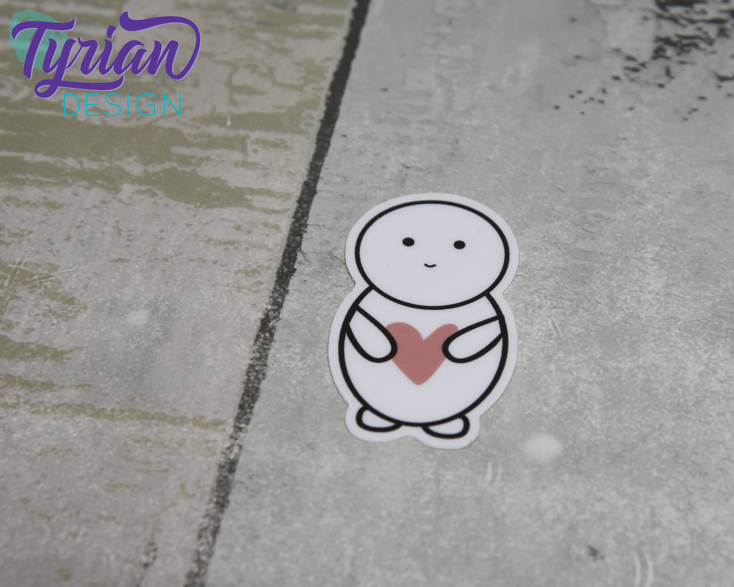 Emoji Love | Emoji character with heart | Weatherproof Vinyl | 2" die cut |  laptop sticker, journal sticker, tumbler sticker | Emo Love