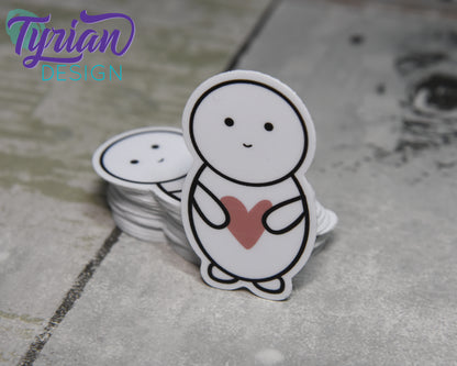 Emoji Love | Emoji character with heart | Weatherproof Vinyl | 2" die cut |  laptop sticker, journal sticker, tumbler sticker | Emo Love