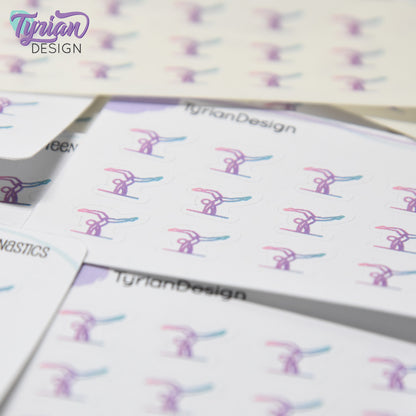 Gymnastics Stickers | Tiny Gymnastics stickers | 15 stickers | .5 x .4" each
