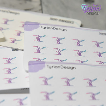 Gymnastics Stickers | Tiny Gymnastics stickers | 15 stickers | .5 x .4" each