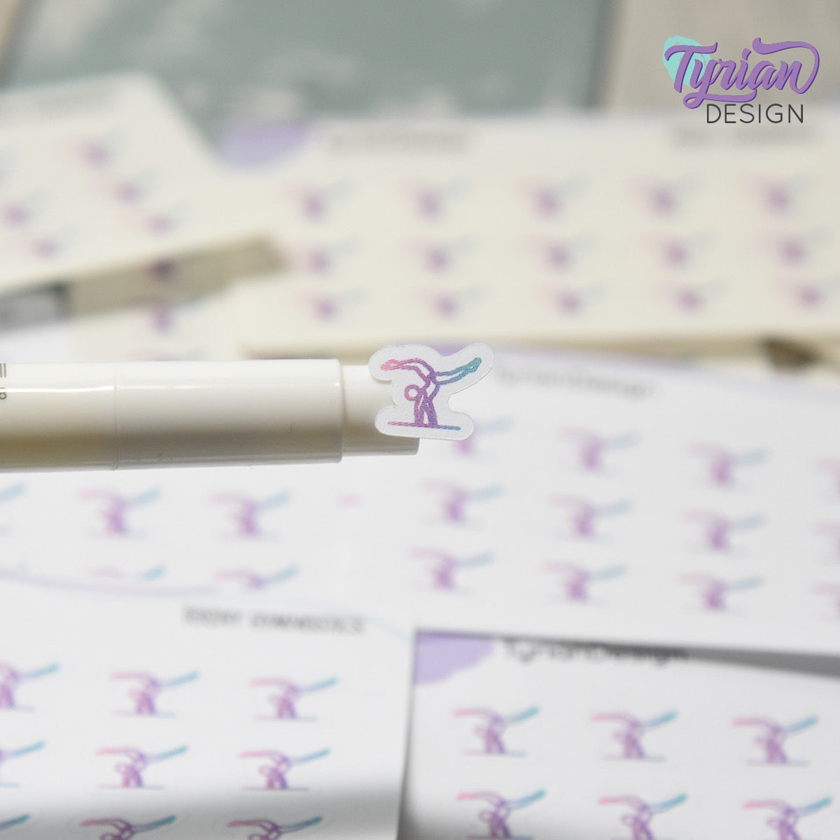 Gymnastics Stickers | Tiny Gymnastics stickers | 15 stickers | .5 x .4" each