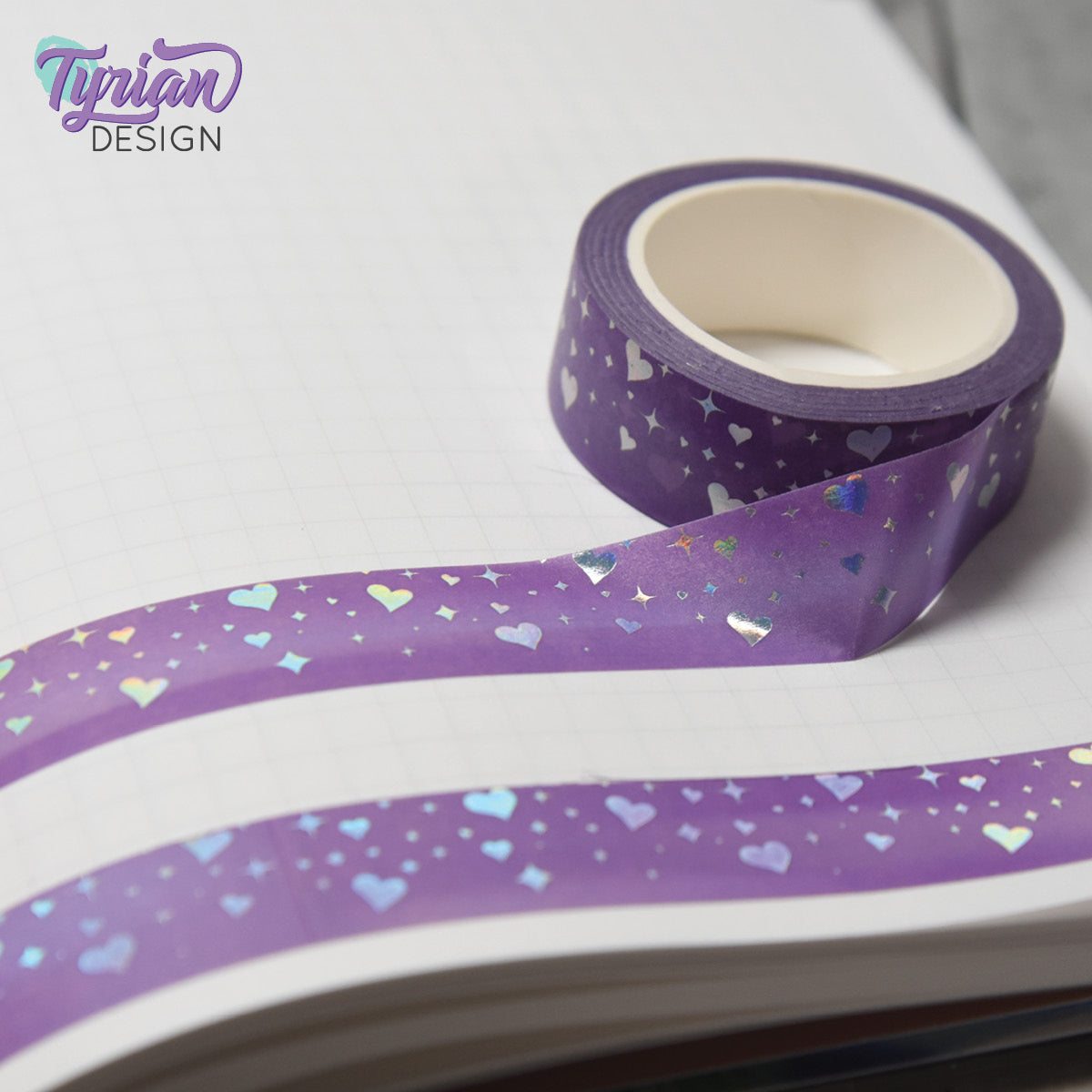 Hearts and Stars Holo Foil Washi Tape | 15mm