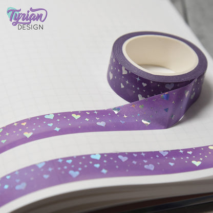 Hearts and Stars Holo Foil Washi Tape | 15mm