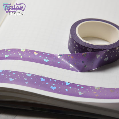 Hearts and Stars Holo Foil Washi Tape | 15mm