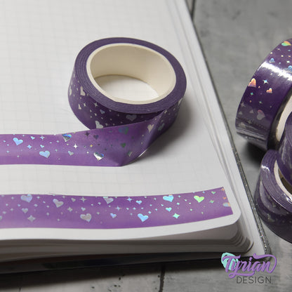 Hearts and Stars Holo Foil Washi Tape | 15mm
