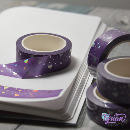 Hearts and Stars Holo Foil Washi Tape | 15mm