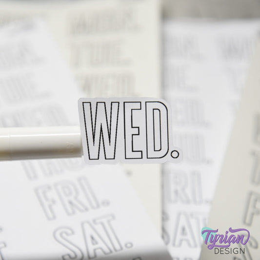 Days of the Week Stickers | 21 Stickers | .85"H x Various Width | Keeper Font