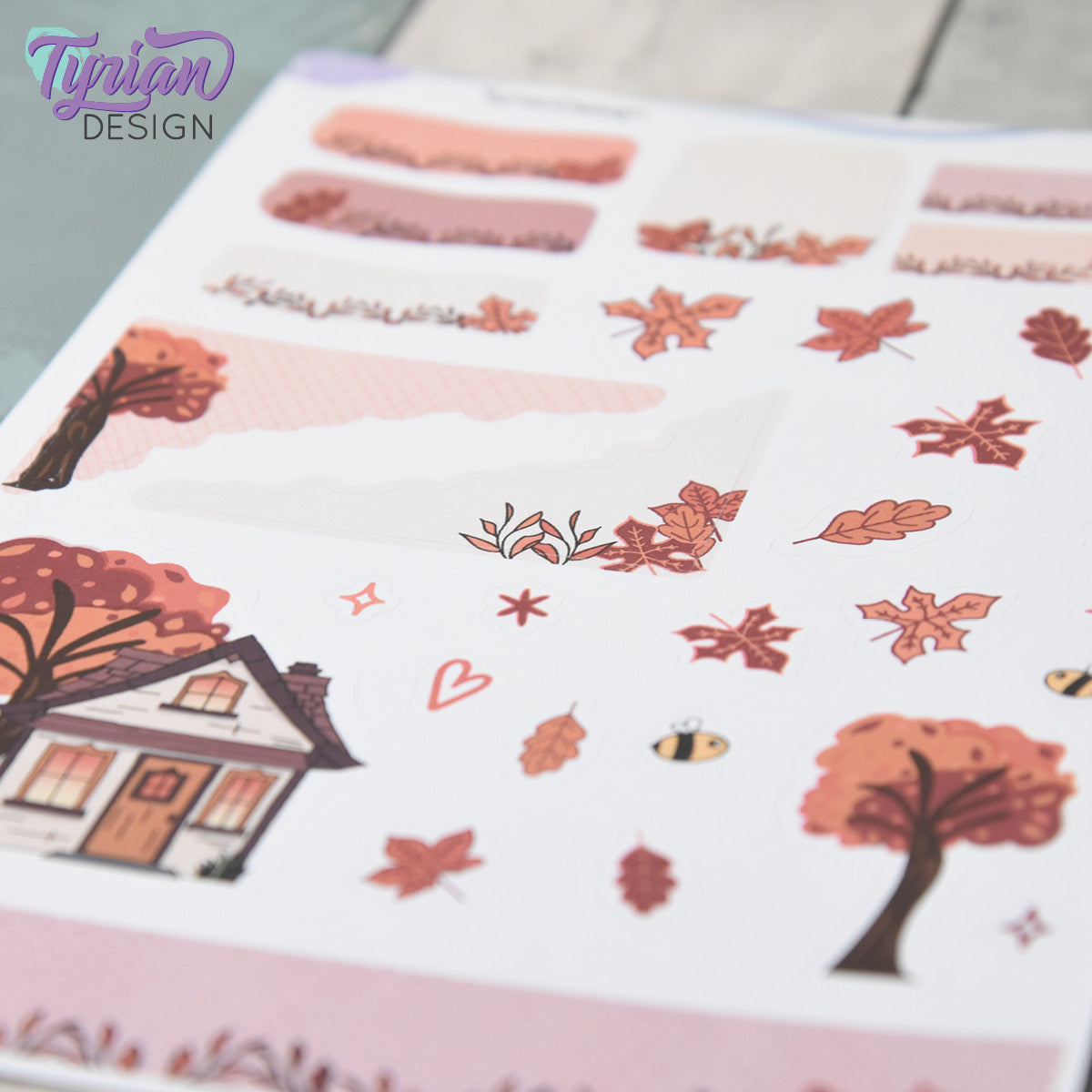 Fall Colors Tree House Journal Stickers | 35 Stickers