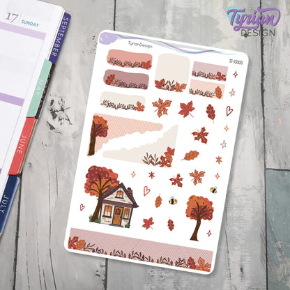 Fall Colors Tree House Journal Stickers | 35 Stickers