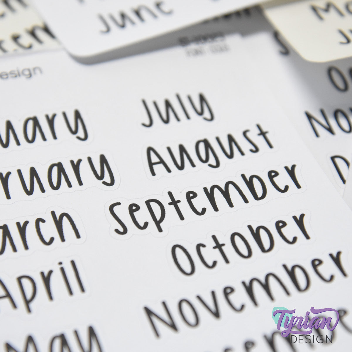 January - December Monthly  | 12 Stickers | Cole Font | 1.56" H