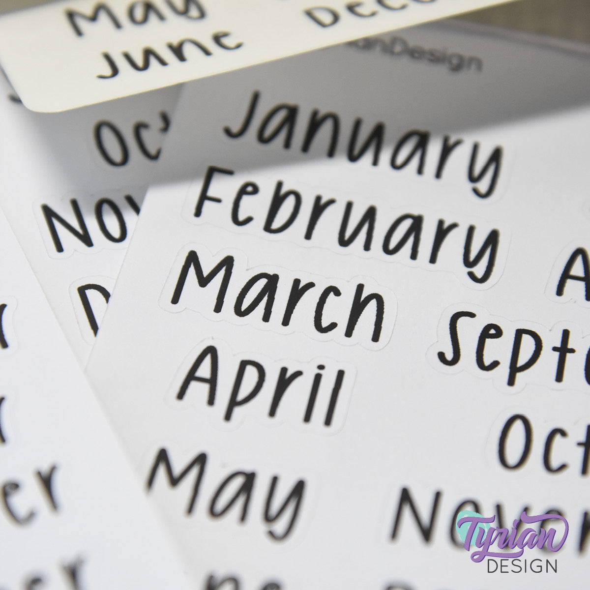 January - December Monthly  | 12 Stickers | Cole Font | 1.56" H