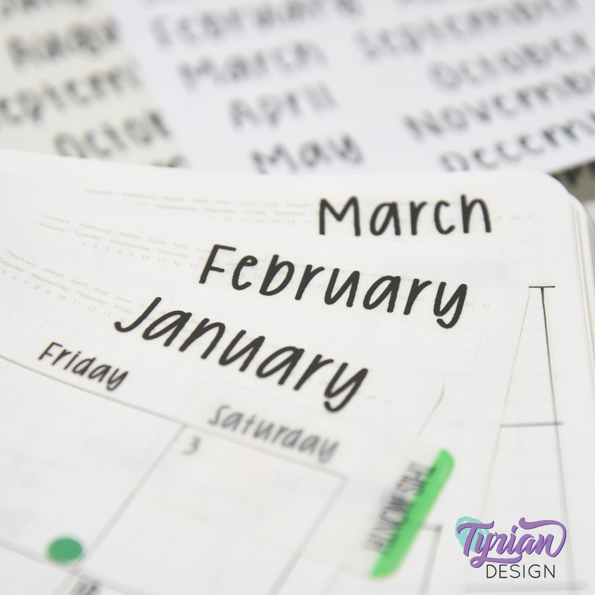 January - December Monthly  | 12 Stickers | Cole Font | 1.56" H