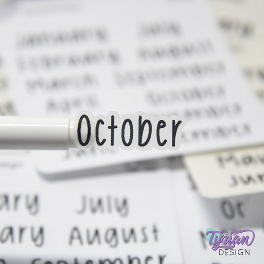 January - December Monthly  | 12 Stickers | Cole Font | 1.56" H