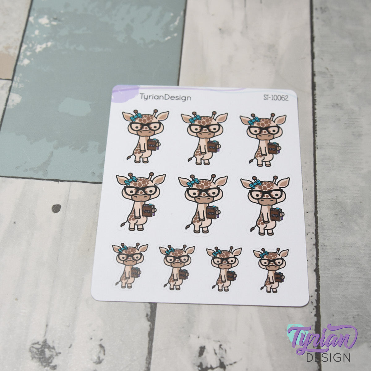 Nerd Giraffe Stickers | Norma| 10 Stickers | Multiple Sizes (Copy)