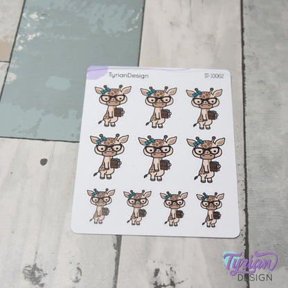 Nerd Giraffe Stickers | Norma| 10 Stickers | Multiple Sizes (Copy)