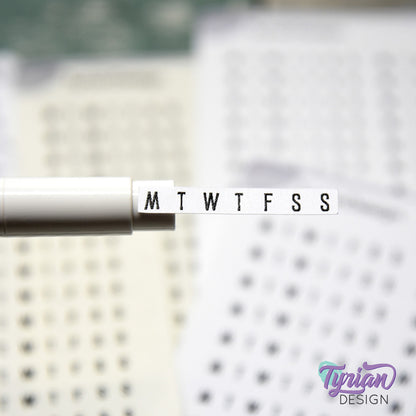 Habit Tracking Horizontal Stickers | 22 Stickers | Emm Font