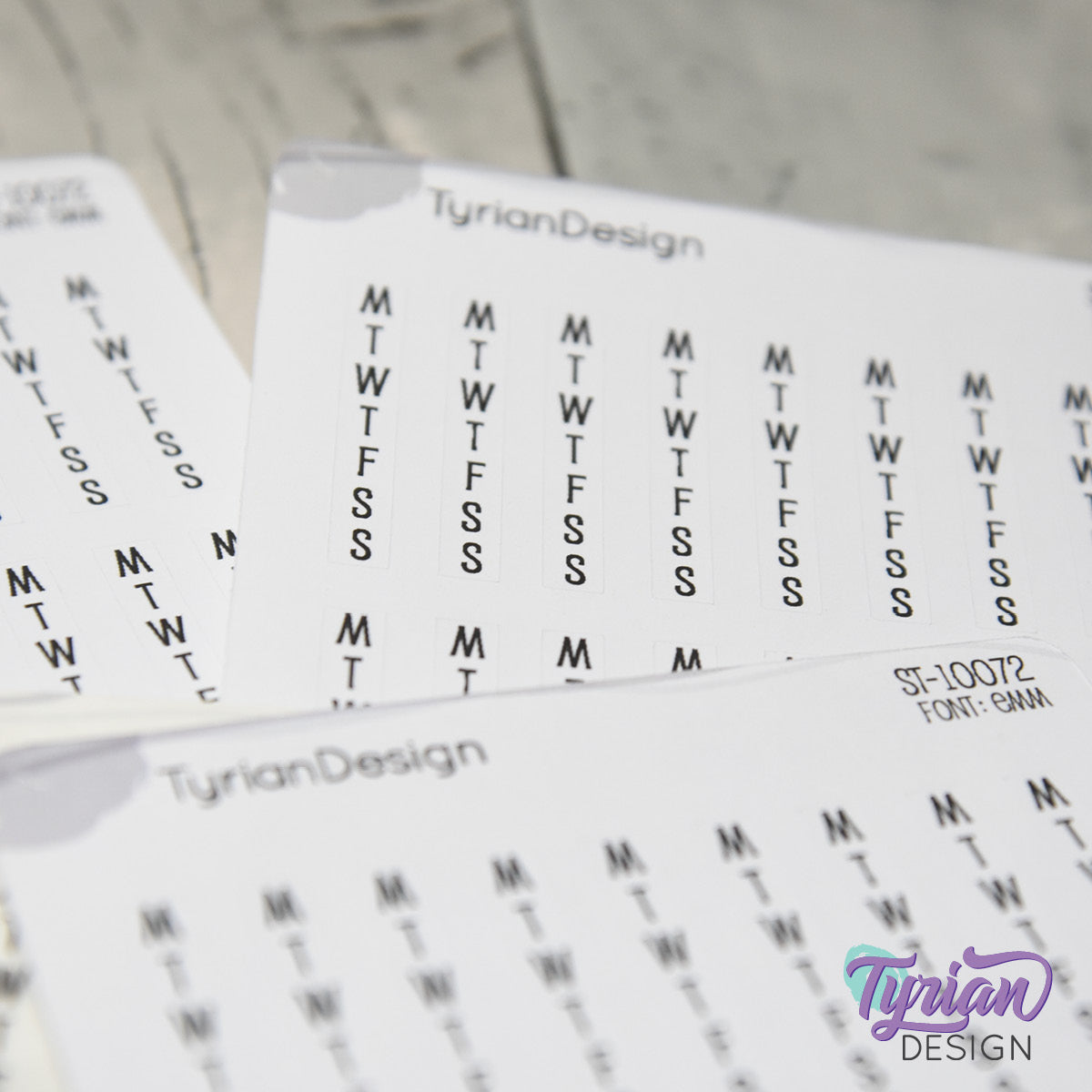Habit Tracking Vertical Stickers | 22 Stickers | Emm Font