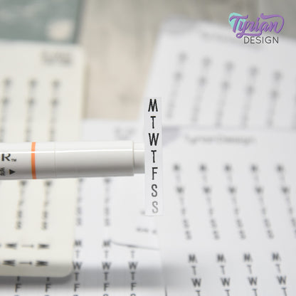 Habit Tracking Vertical Stickers | 22 Stickers | Emm Font