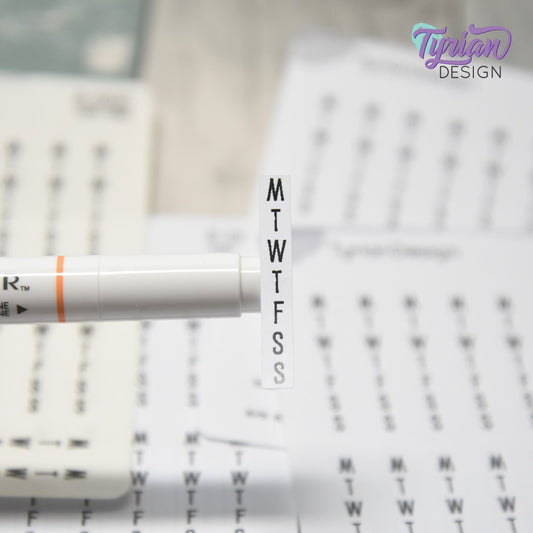 Habit Tracking Vertical Stickers | 22 Stickers | Emm Font