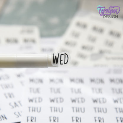 Days of the week Abbreviated Stickers | 35 Stickers | .5 x .45" Each