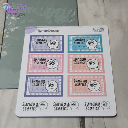 Sunday Scaries Stickers | 9 Stickers | 2 sizes