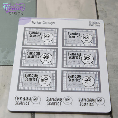 Sunday Scaries Stickers | 9 Stickers | 2 sizes