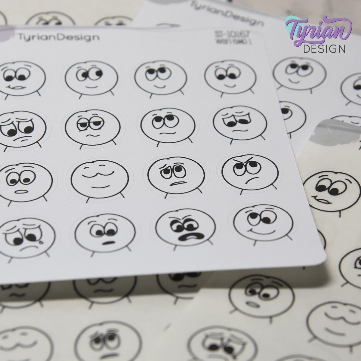 WAFI Emo Stickers (Pack 1) | Variety of Emotions | 16 Stickers | .72 x .78" each