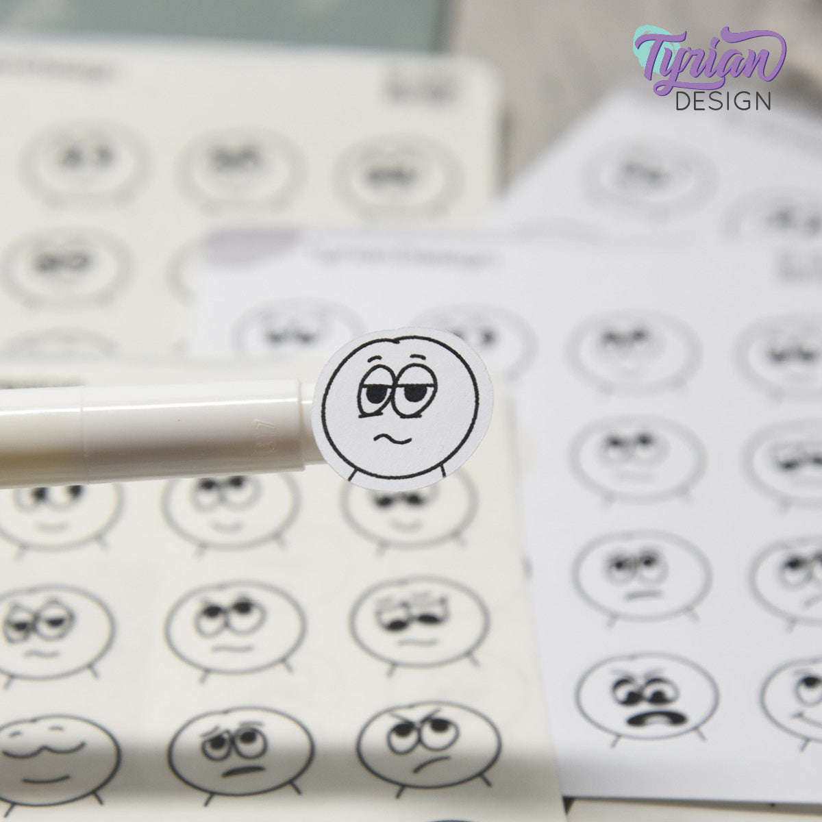 WAFI Emo Stickers (Pack 1) | Variety of Emotions | 16 Stickers | .72 x .78" each