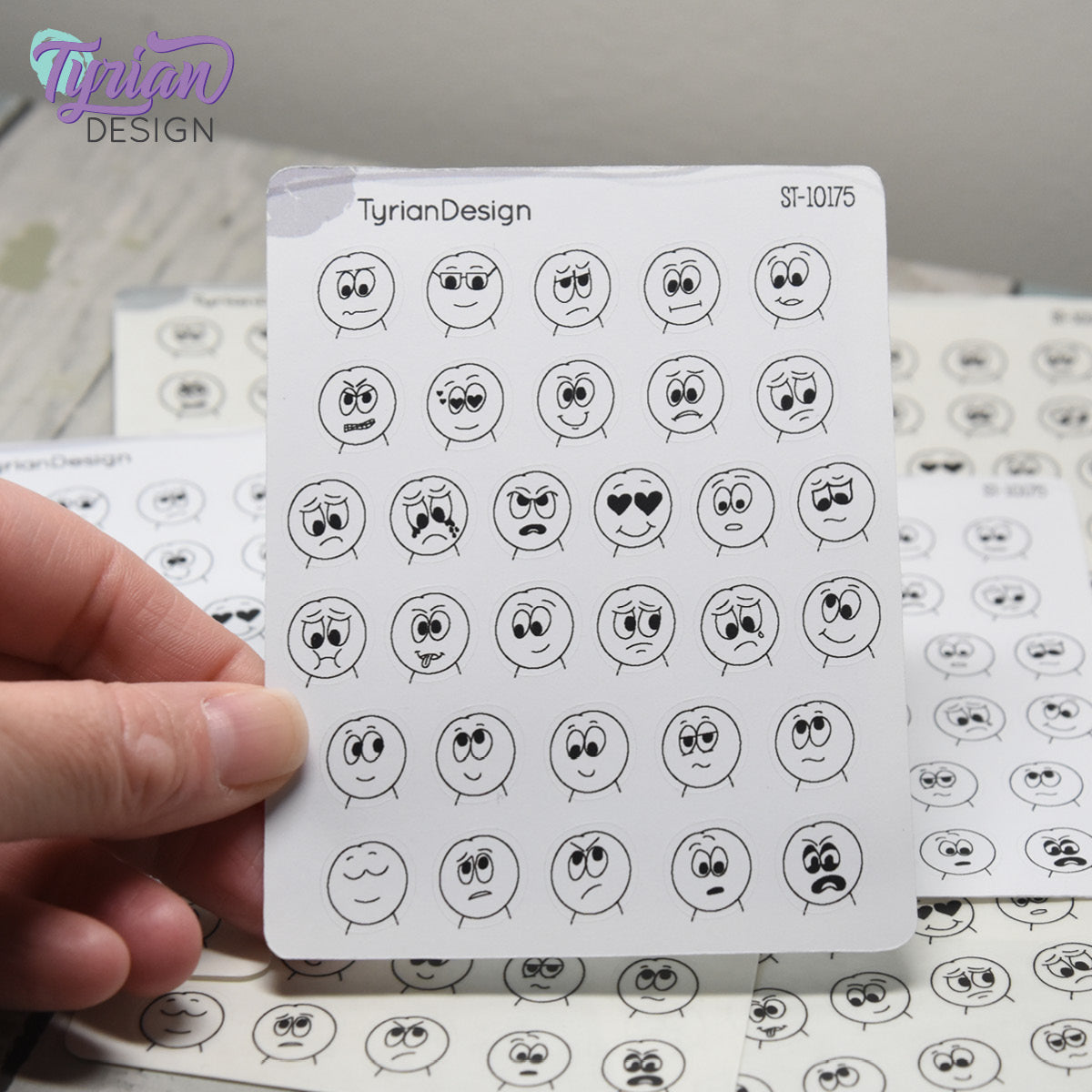 Small WAFI Emo Stickers | Variety of Emotions | 32 Stickers | .5 x .54" each