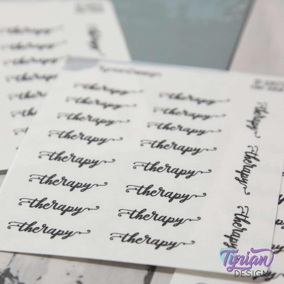 Therapy Stickers | 19 Stickers | 1.1" x .4"  Each | Curlie Font