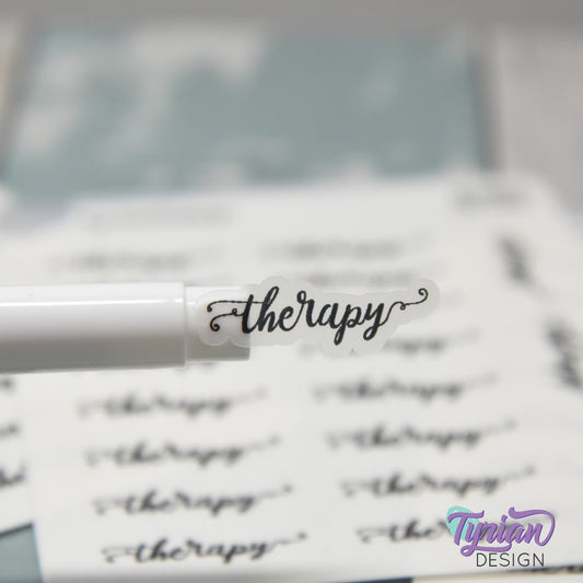 Therapy Stickers | 19 Stickers | 1.1" x .4"  Each | Curlie Font