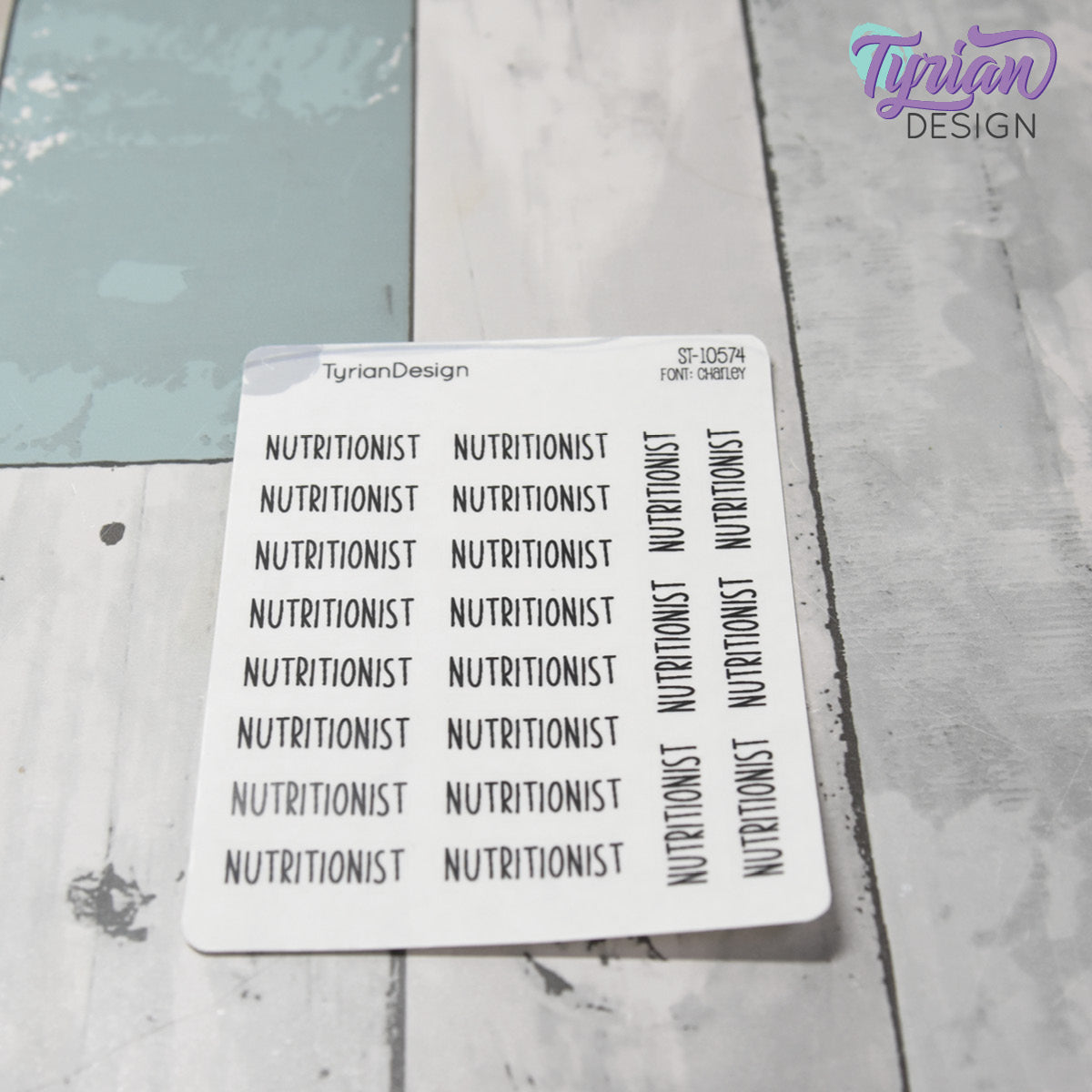 Nutritionist Stickers |  1.1" x .35" each | 22 Stickers | Charley Font