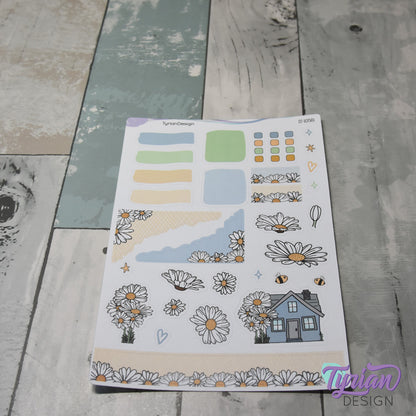 Daisy Flower House Journal Stickers | 32 Stickers