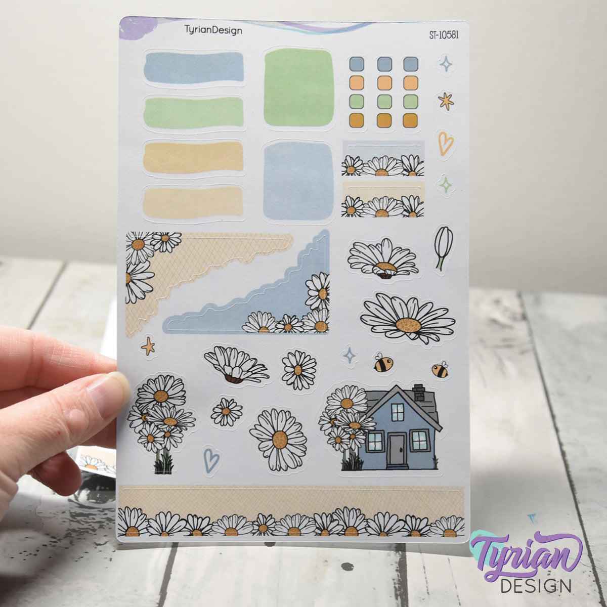 Daisy Flower House Journal Stickers | 32 Stickers