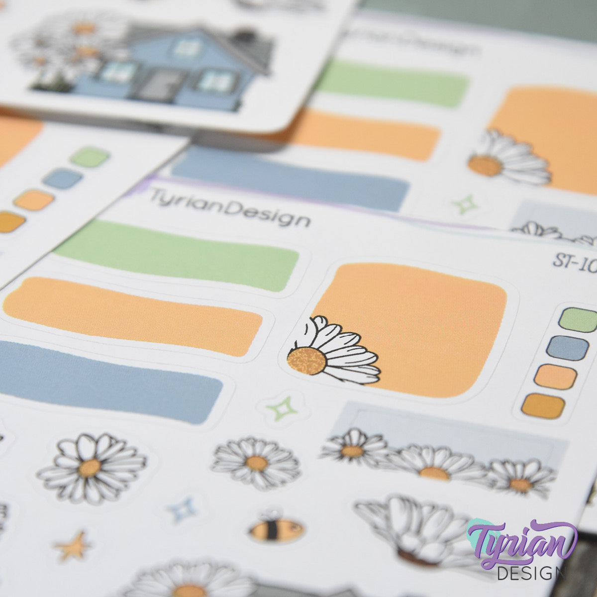 Daisy Blue House Journal Stickers | 17 Stickers